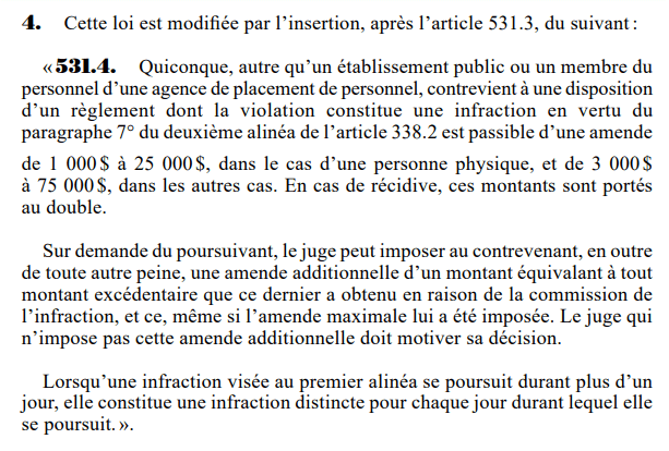 règlement limitant le recours aux agences de placement